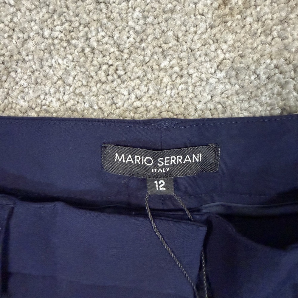 Mario Serrani Slim Fit Navy Dress Pants Blue Women L Tummy Control Stretch 12x27 - Picture 2 of 9
